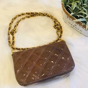 Patent leather quilted crossbody